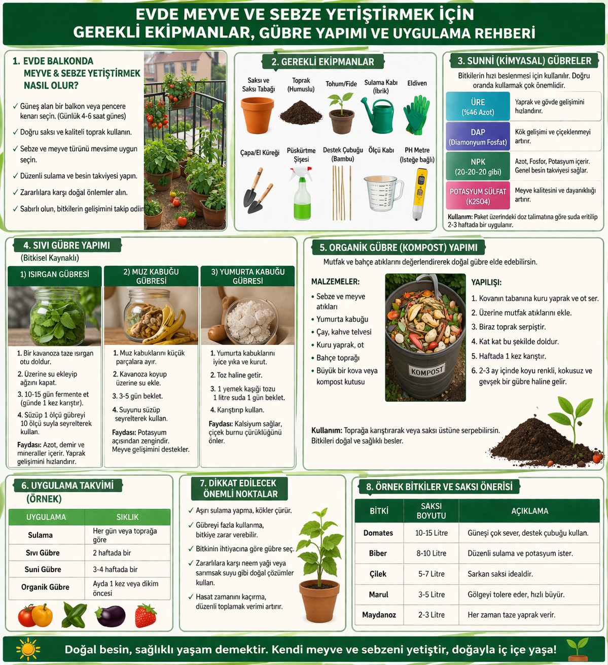 Evde Meyve ve Sebze Yetiştirme Rehberi