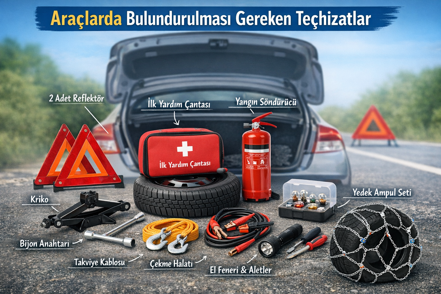 Araçlarda Bulundurulması Gereken Teçhizatlar