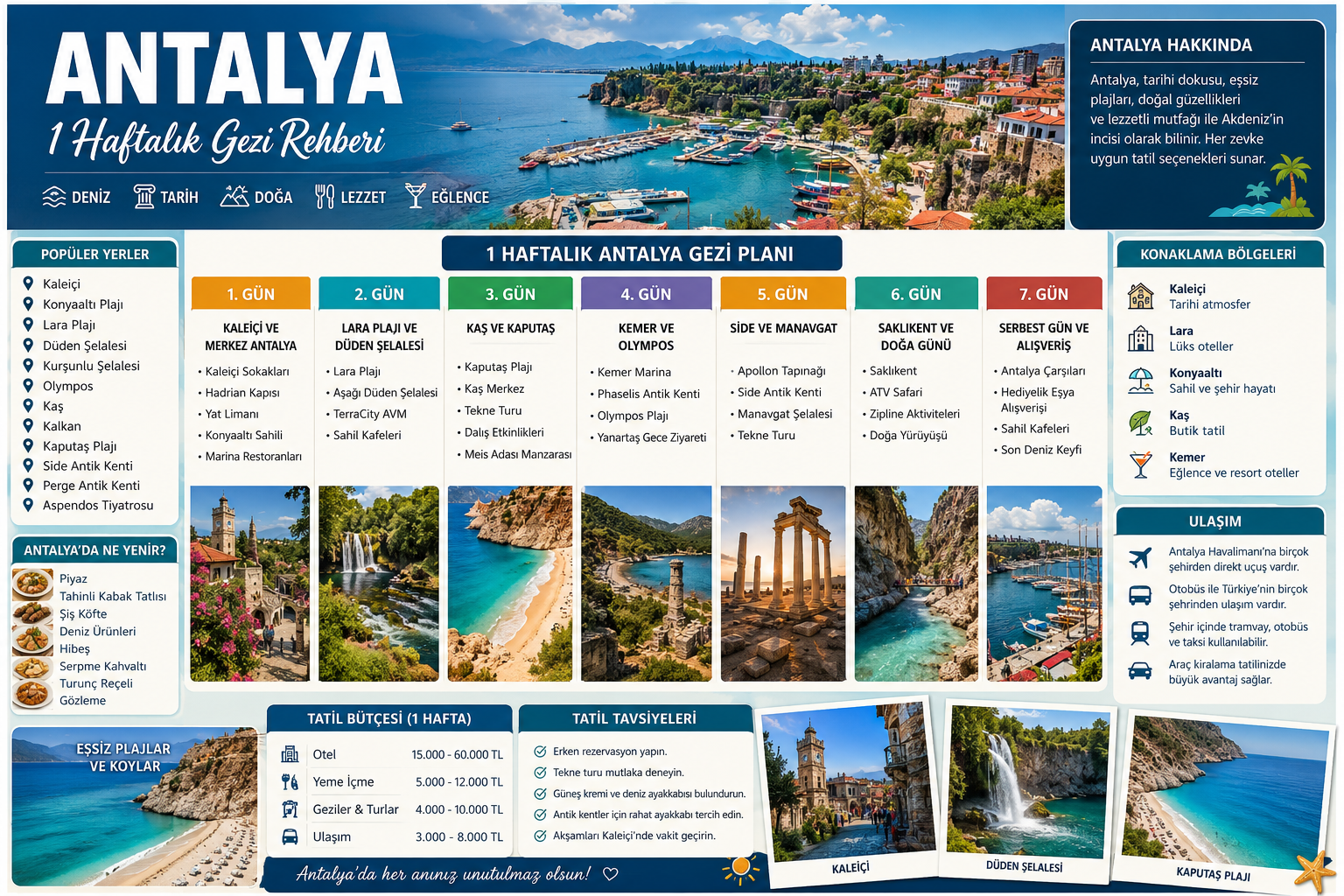 Antalya 1 Haftalık Gezi ve Tatil Rehberi
