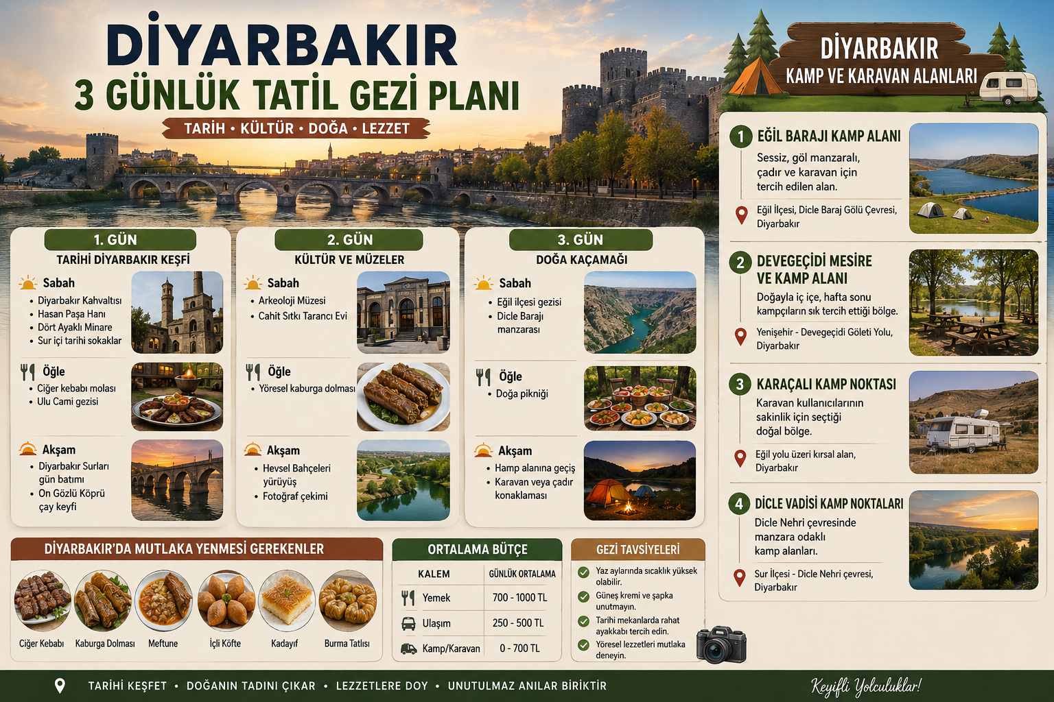 Diyarbakır 3 Günlük Tatil Gezi Planı + Kamp ve Karavan Rehberi 2 diyarbakır